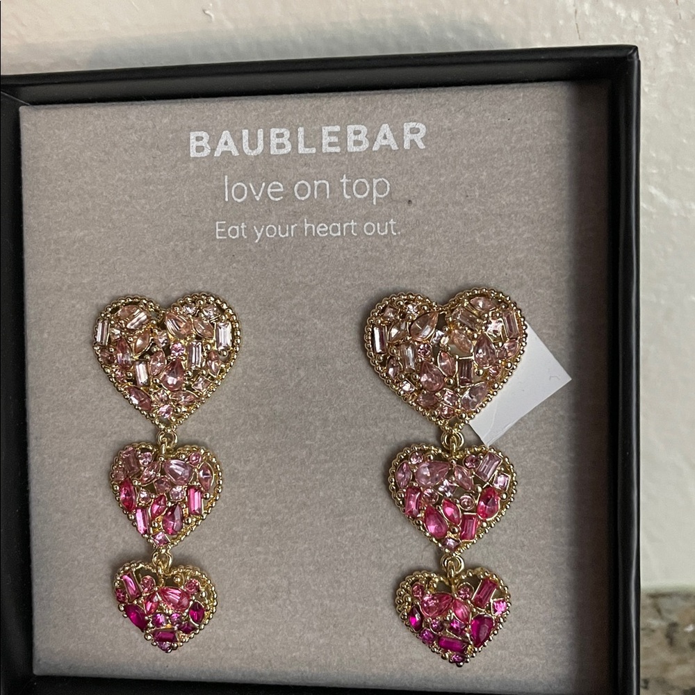 Baublebar “love on top” Heart Dangling Earrings - Picture 2 of 2